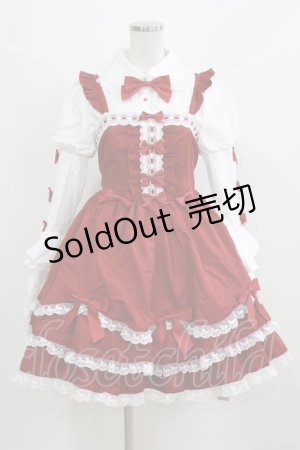 画像: To Alice / ヴィンテージドールジャンパースカートセット S レッド H-26-03-06-083-LO-OP-NS-ZH