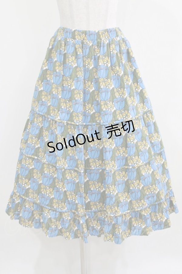 画像1: Jane Marple / Tudor fields cocoon skirt M ブルー H-26-03-06-008-JM-SK-AK-ZH (1)