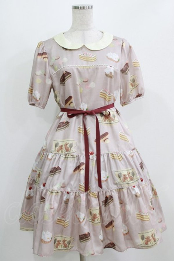 画像1: Leur Getter / Rabbit Tea cup袖付ワンピース M パープルグレー H-26-03-06-009-LU-OP-KB-ZH (1)