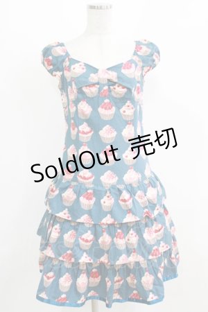 画像: Emily Temple cute / カップケーキワンピース  ブルー H-26-03-06-012-ET-OP-KB-ZH