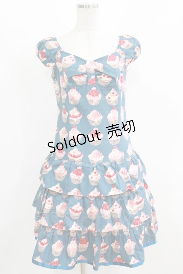画像1: Emily Temple cute / カップケーキワンピース  ブルー H-26-03-06-012-ET-OP-KB-ZH (1)