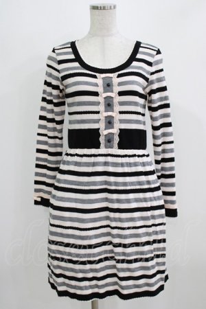 画像: MILK / シェルブールニットワンピース  黒×ベージュ H-26-03-06-022-ML-OP-AK-ZH