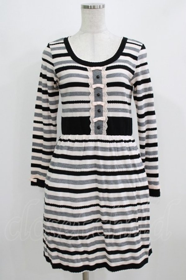 画像1: MILK / シェルブールニットワンピース  黒×ベージュ H-26-03-06-022-ML-OP-AK-ZH (1)