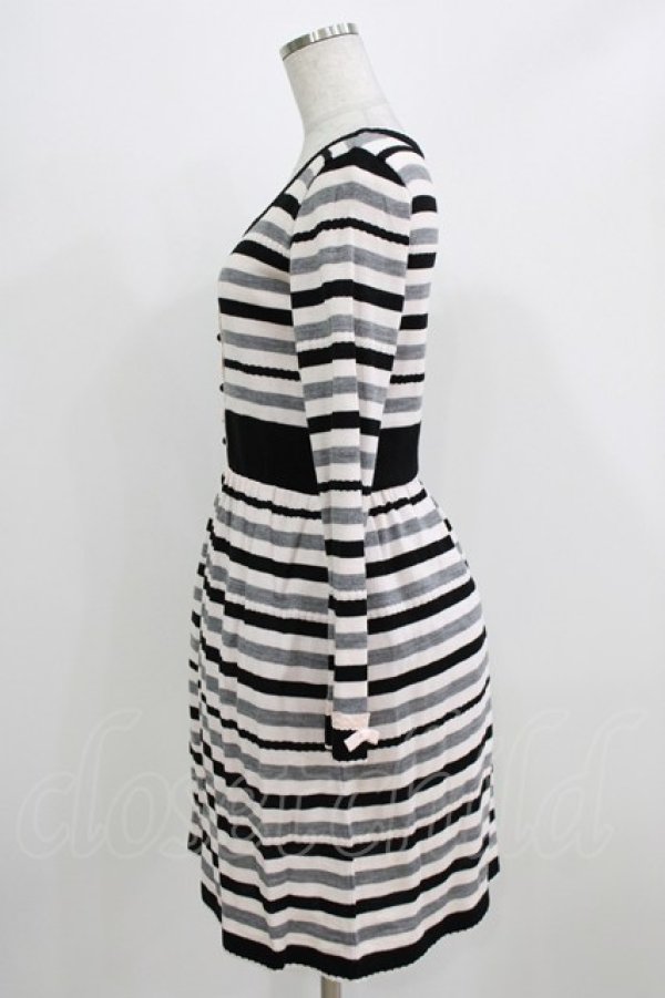 画像2: MILK / シェルブールニットワンピース  黒×ベージュ H-26-03-06-022-ML-OP-AK-ZH (2)