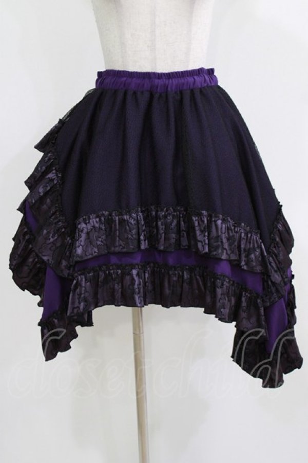 画像1: Qutie Frash / ドラゴンサテンスカート  パープル H-26-03-07-031-QU-SK-KB-ZH (1)
