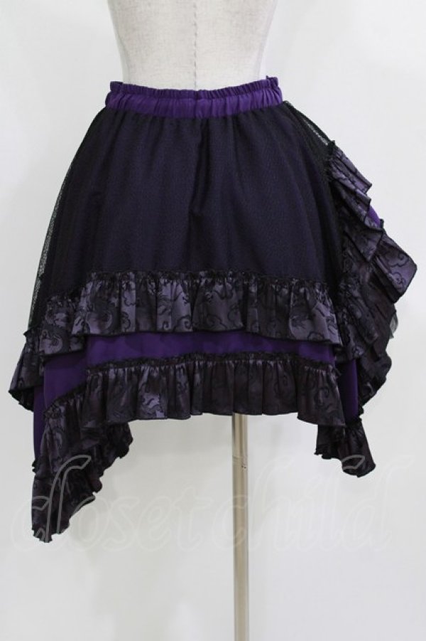 画像3: Qutie Frash / ドラゴンサテンスカート  パープル H-26-03-07-031-QU-SK-KB-ZH (3)