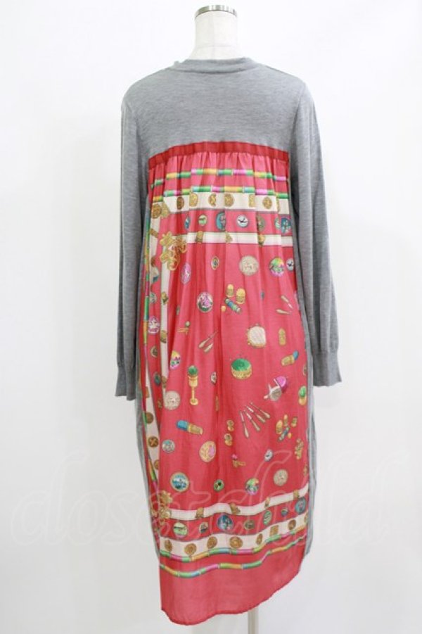 画像3: Jane Marple Dans Le Salon / Sewing kitコラボレーションドレス  rose×mix gray H-26-03-07-037-JM-OP-KB-ZH (3)