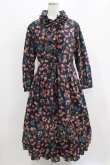 画像1: Jane Marple Dans Le Salon / Flowers of Jouy layered dress  ネイビー H-26-03-07-004-JM-OP-KB-ZH (1)
