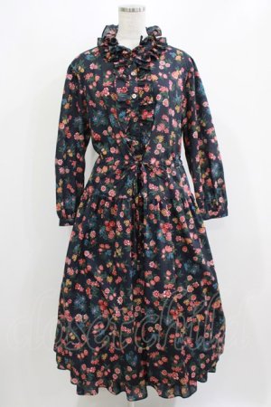 画像: Jane Marple Dans Le Salon / Flowers of Jouy layered dress  ネイビー H-26-03-07-004-JM-OP-KB-ZH