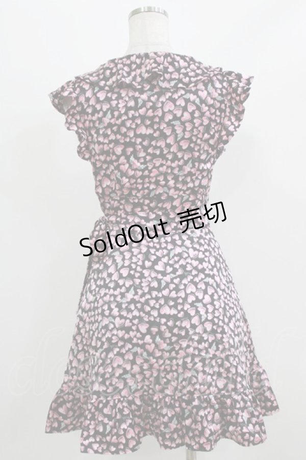 画像3: MILK / エンジェルハートカシュクールドレス  ブラック×ピンク H-26-03-07-041-ML-OP-KB-ZH (3)