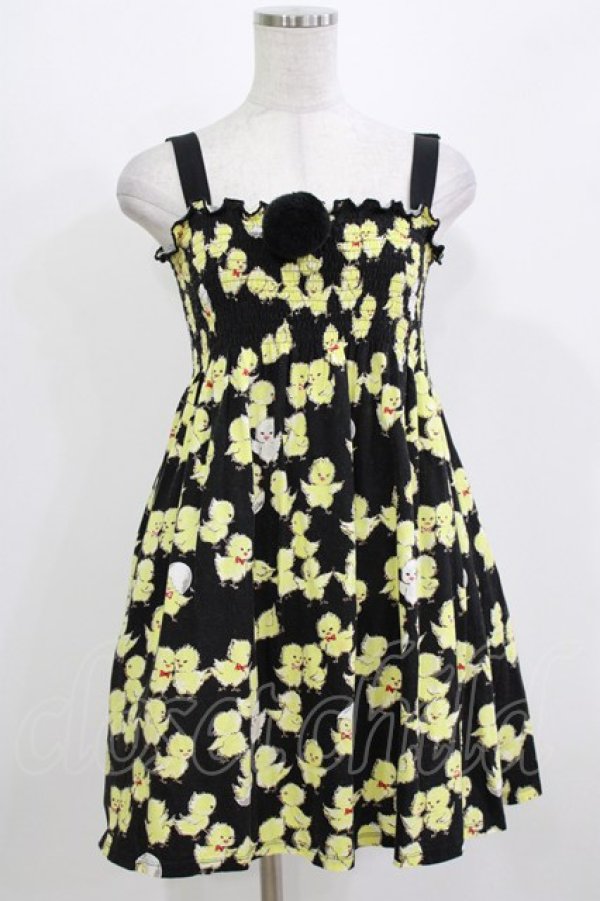 画像1: MILK / chickchatシャーリングワンピース  ブラックベース H-26-03-07-042-ML-OP-KB-ZH (1)