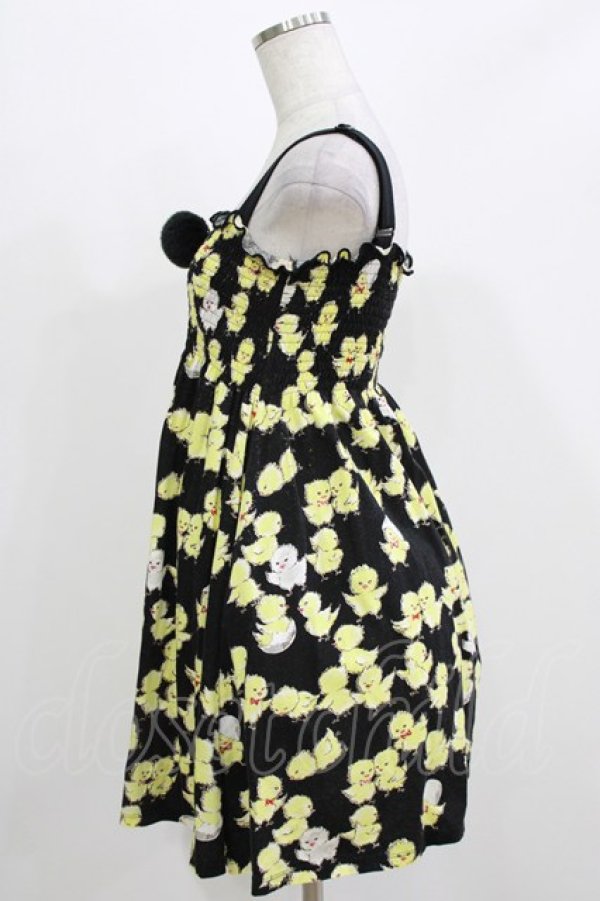 画像2: MILK / chickchatシャーリングワンピース  ブラックベース H-26-03-07-042-ML-OP-KB-ZH (2)