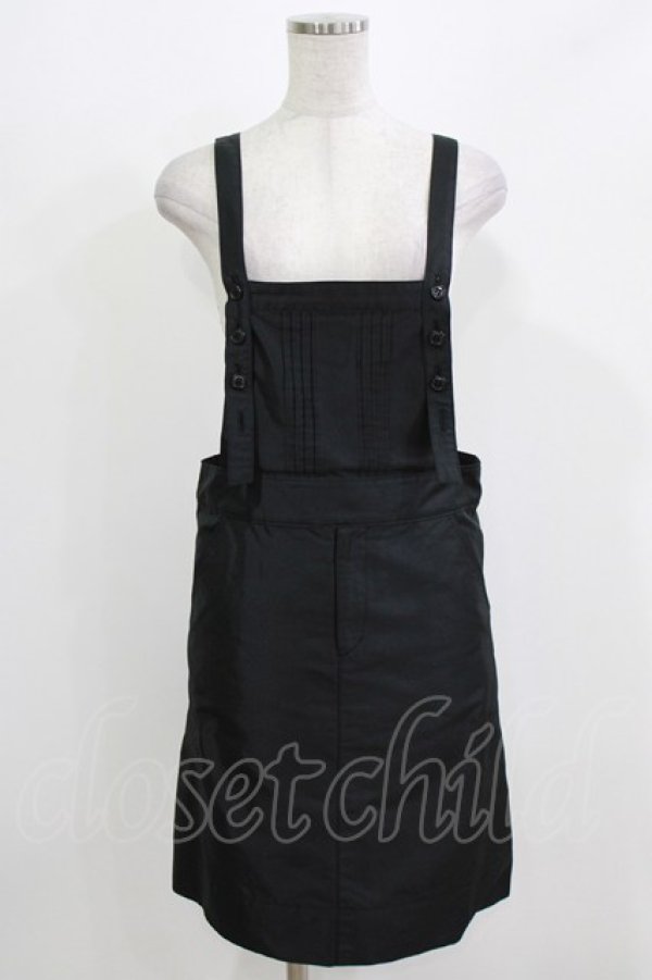 画像1: Jane Marple / ピンタックサロペットスカート  黒 H-26-03-07-043-JM-OP-KB-ZH (1)