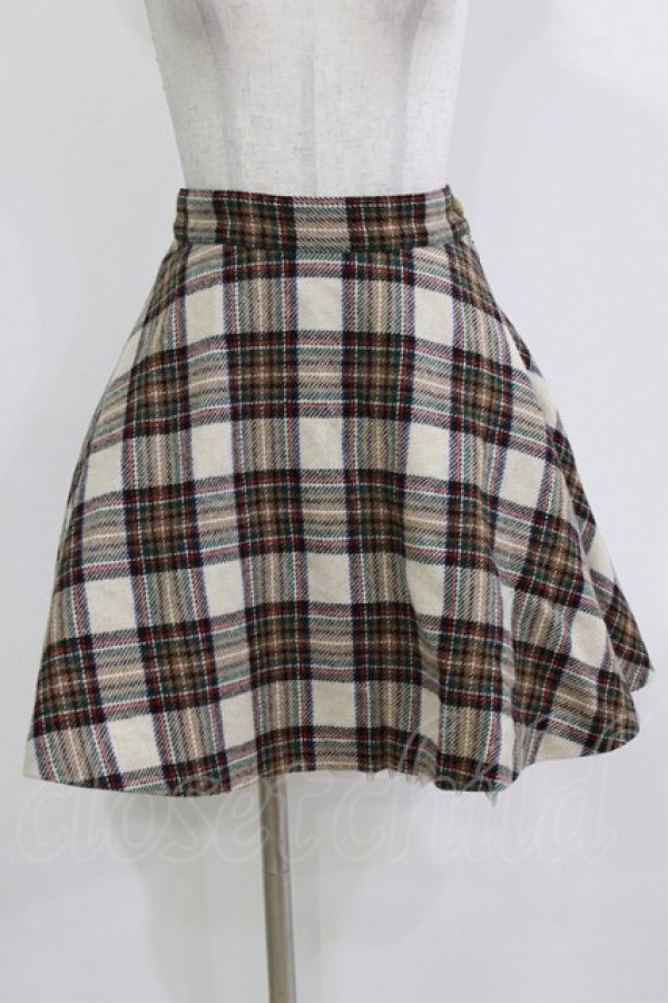 画像1: MILK / チェックフレアスカート  ブラウン H-26-03-07-044-ML-SK-KB-ZH (1)