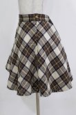 画像2: MILK / チェックフレアスカート  ブラウン H-26-03-07-044-ML-SK-KB-ZH (2)