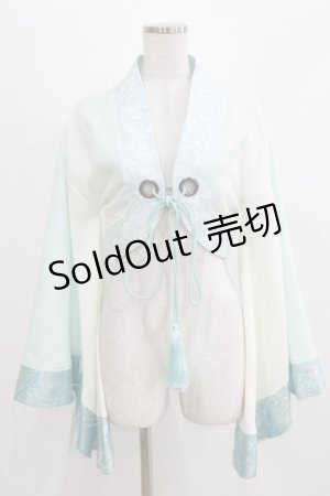画像: Qutie Frash / 着物ボレロ  ホワイト×サックス H-26-03-07-049-QU-TO-KB-ZH