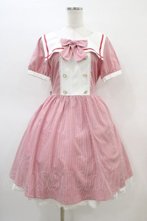 画像: axes femme POETIQUE / ストライプセーラーワンピース M レッド H-26-03-07-1025-AX-OP-NS-ZH