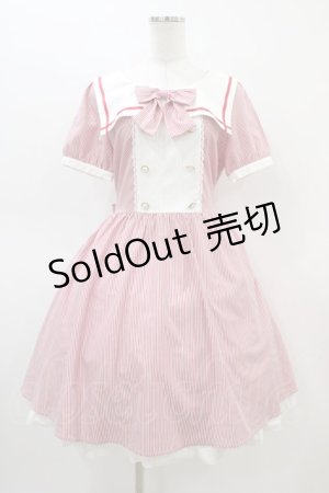 画像: axes femme POETIQUE / ストライプセーラーワンピース M レッド H-26-03-07-1025-AX-OP-NS-ZH