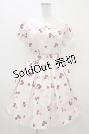 画像: Ank Rouge / ハートロゴチェリーワンピース M ピンク H-26-03-07-1027-CA-OP-NS-ZH