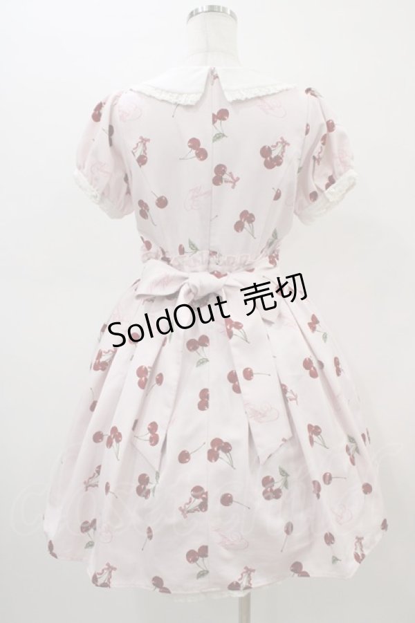 画像2: Ank Rouge / ハートロゴチェリーワンピース M ピンク H-26-03-07-1027-CA-OP-NS-ZH (2)