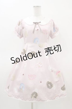 画像: Ank Rouge / SweetDonutsリボンブローチワンピース M ピンク H-26-03-07-1028-CA-OP-NS-ZH