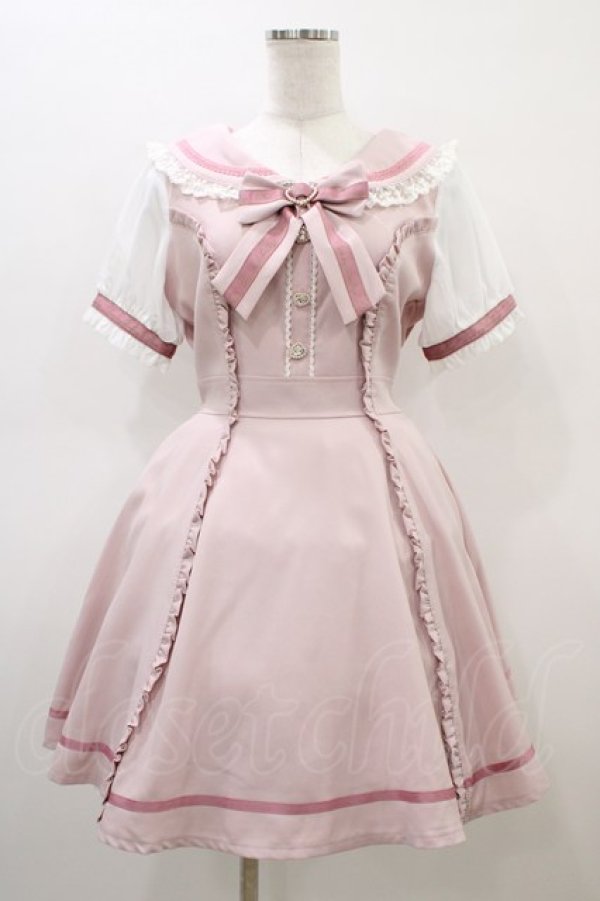 画像1: LIZ LISA / ダンガリーセーラーワンピース Free ピンク H-26-03-07-1029-LO-OP-NS-ZH (1)