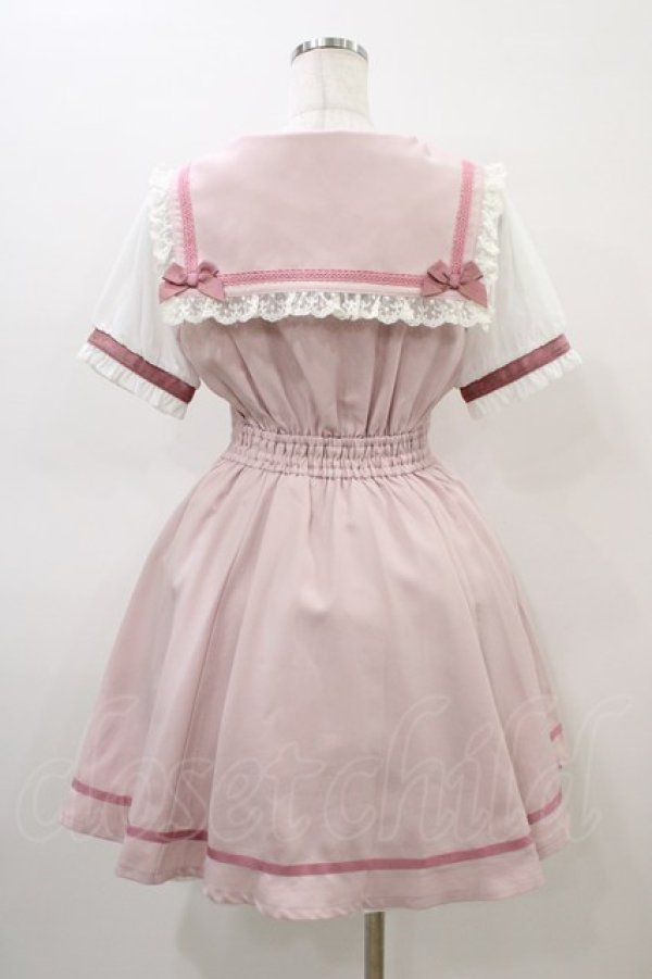 画像2: LIZ LISA / ダンガリーセーラーワンピース Free ピンク H-26-03-07-1029-LO-OP-NS-ZH (2)