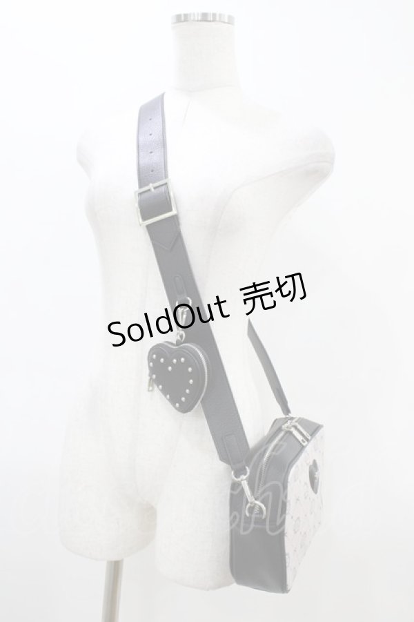 画像2: pium / ハートポーチ付きモノグラムスクエアポシェット  ピンク H-26-03-07-1006-0-BG-NS-ZH (2)