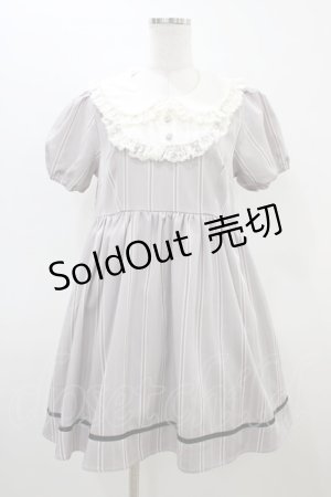 画像: DearMyLove / ストライプドーリーワンピース M グレー H-26-03-07-1032-EL-OP-NS-ZH