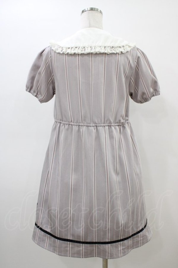 画像2: DearMyLove / ストライプドーリーワンピース M グレー H-26-03-07-1032-EL-OP-NS-ZH (2)