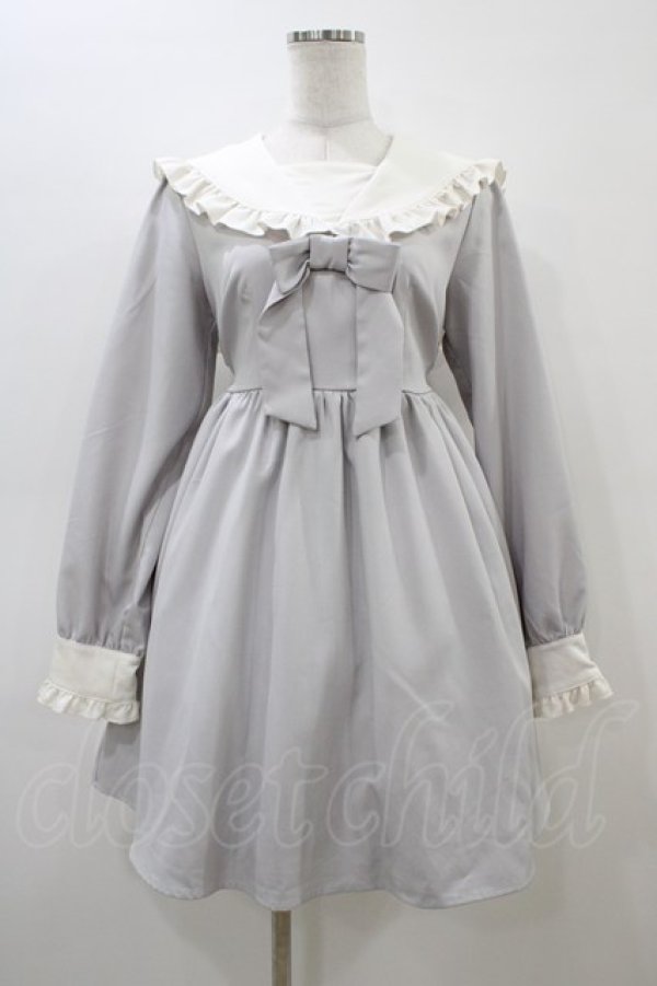 画像1: DearMyLove / 闇天使セーラー襟ワンピース M グレー H-26-03-07-1033-EL-OP-NS-ZH (1)
