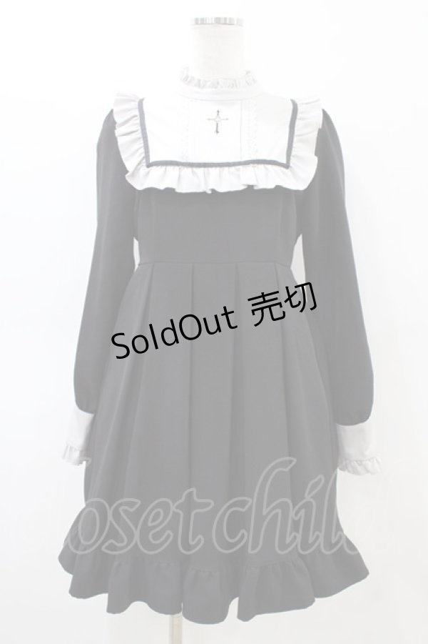 画像1: DearMyLove / クロス刺繍シスターワンピース M ブラック/グレー H-26-03-07-1036-EL-OP-NS-ZH (1)