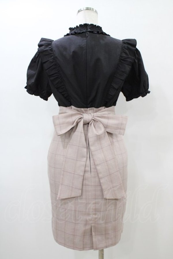 画像2: EATME / シャーリングネックコンビワンピース M ブラック/ピンク H-26-03-07-1037-LO-OP-NS-ZH (2)