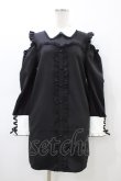 画像1: DearMyLove / フリルたっぷりオフショルシャツワンピース M ブラック H-26-03-07-1038-EL-OP-NS-ZH (1)