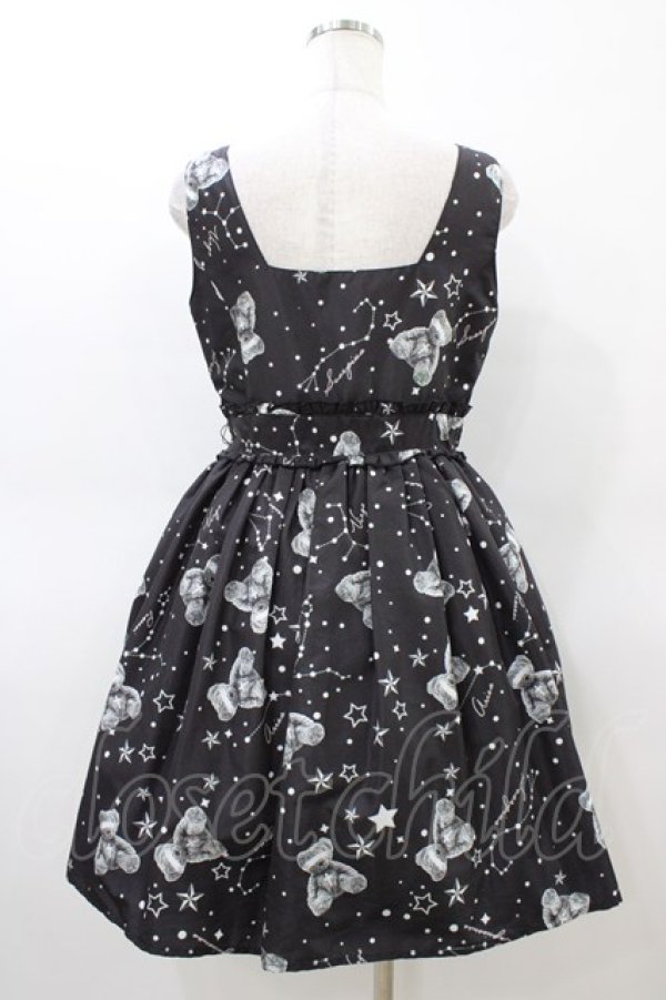 画像2: Ank Rouge / スペイシーベアプリントジャンパースカート M ブラック H-26-03-07-1040-CA-OP-NS-ZH (2)