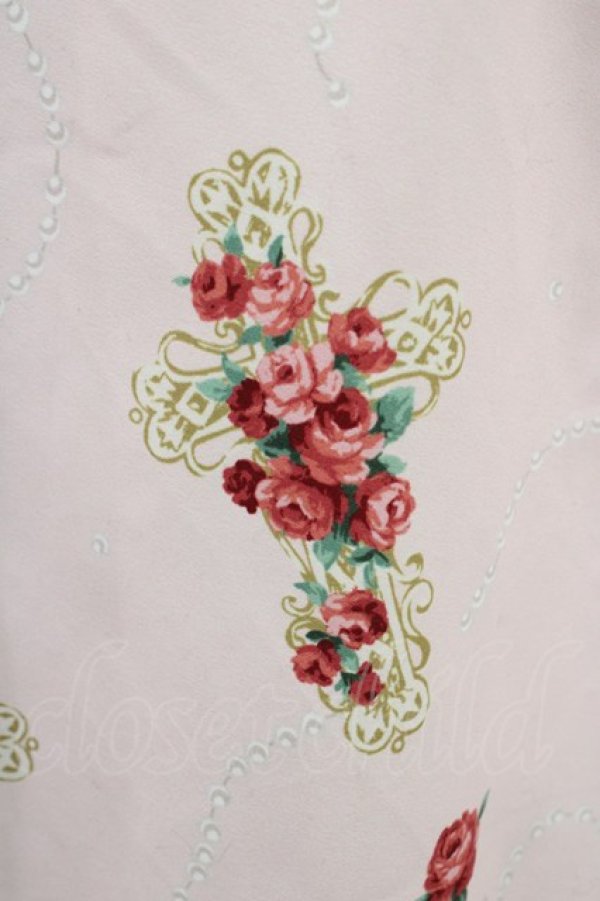 画像3: Ank Rouge / ローズ×クロス柄ワンピース M ピンク H-26-03-07-1046-CA-OP-NS-ZH (3)