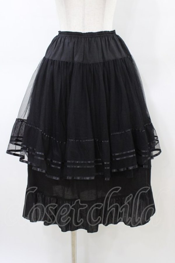 画像1: PINK HOUSE / チュール重ねスカート Free ブラック H-26-03-07-1049-LO-SK-NS-ZH (1)