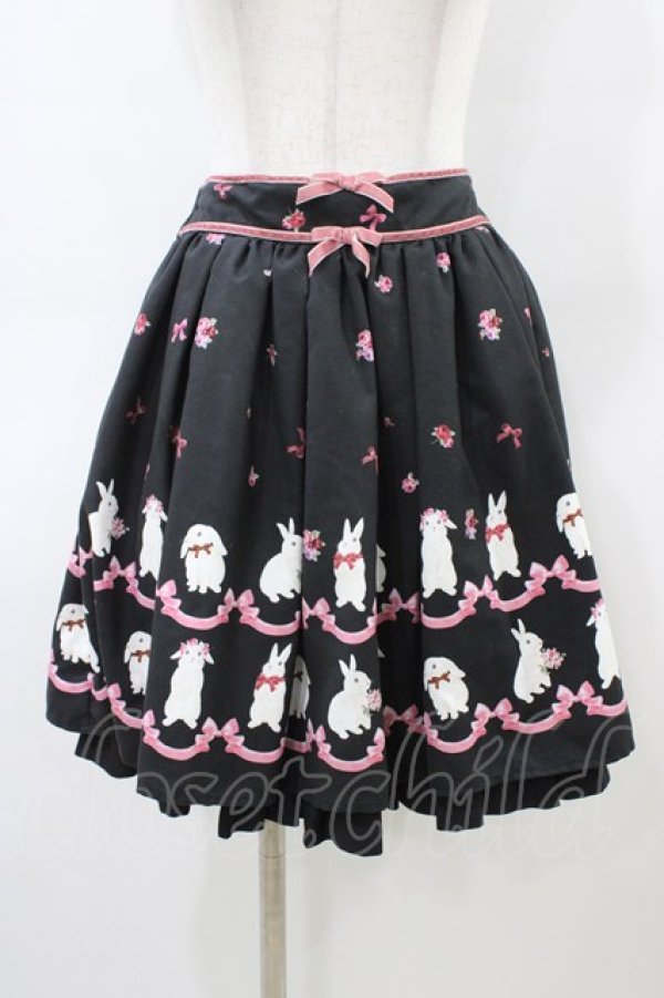 画像1: Ank Rouge / FluffyBunnyツインリボンスカート M ブラック H-26-03-07-1050-CA-SK-NS-ZH (1)
