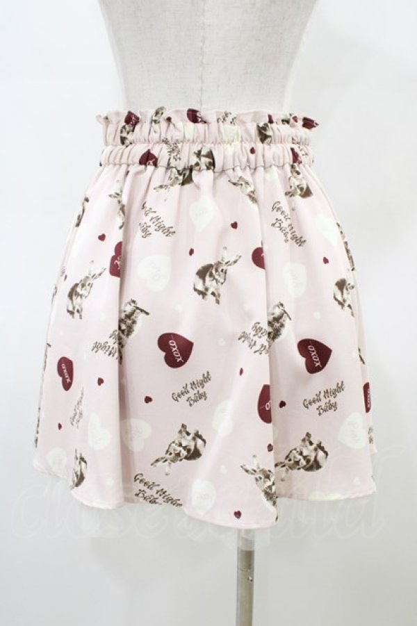 画像2: Ank Rouge / ハートラビットプリントスカート M ピンク H-26-03-07-1051-CA-SK-NS-ZH (2)
