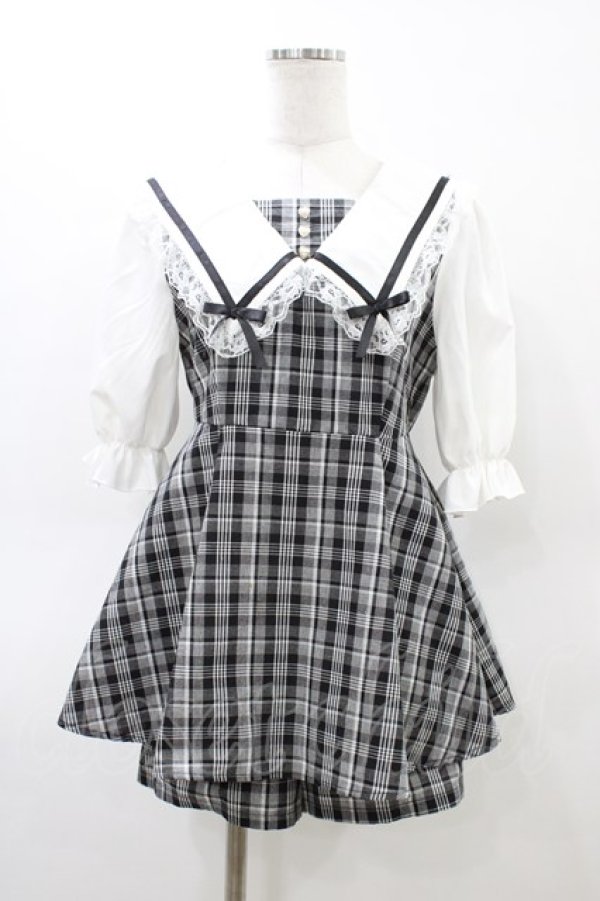 画像1: NOEMIE / レースフリルセーラーセットアップ M ブラック H-26-03-07-1054-LO-OP-NS-ZH (1)