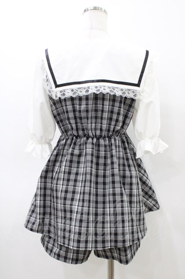 画像2: NOEMIE / レースフリルセーラーセットアップ M ブラック H-26-03-07-1054-LO-OP-NS-ZH (2)