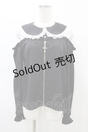 画像: MA*RS / クロスチャームZIPブラウス Free ブラック H-26-03-07-1058-EL-BL-NS-ZH