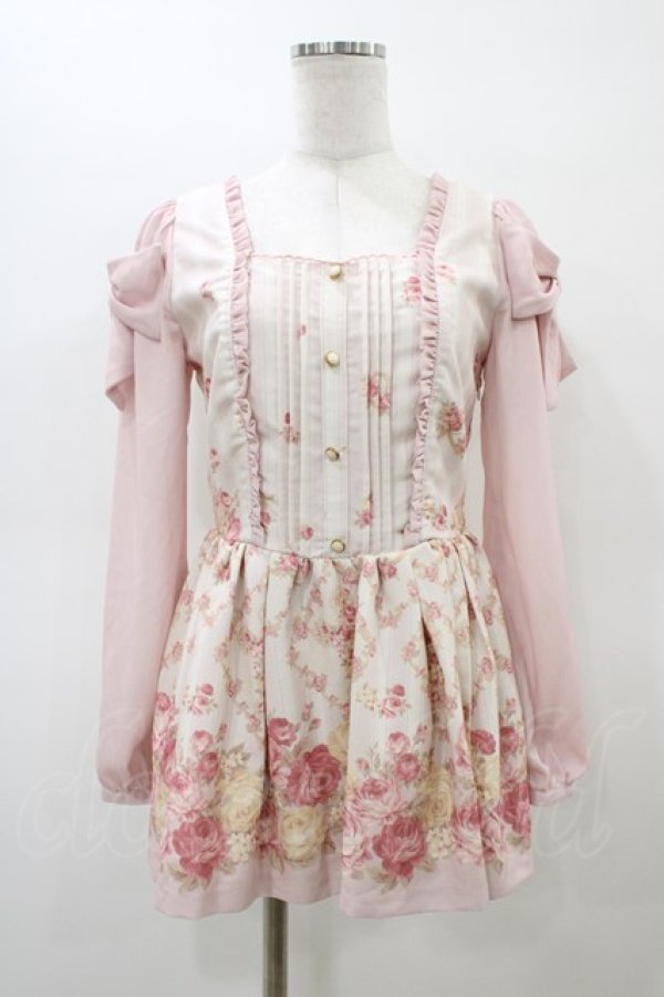 画像1: LIZ LISA / クロス花柄トップス Free ピンク H-26-03-07-1062-LO-OP-NS-ZH (1)