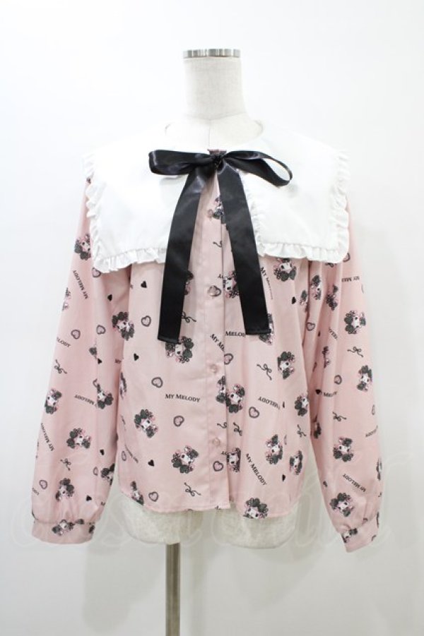 画像1: サンリオ / 真夜中のメロクロ/ブラウス M ピンク H-26-03-07-1063-EL-BL-NS-ZH (1)