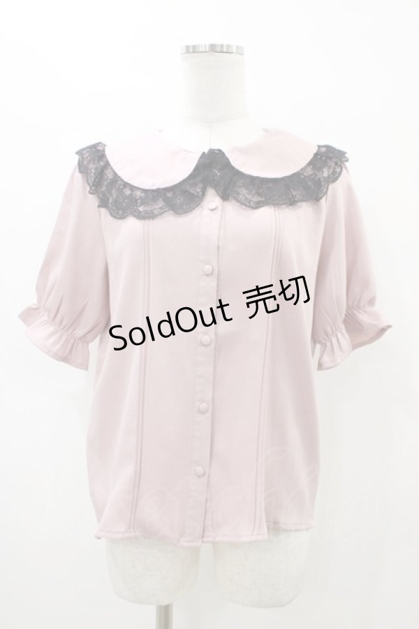 画像1: MA*RS / ハートあき配色レースブラウス Free ピンク H-26-03-07-1064-EL-BL-NS-ZH (1)