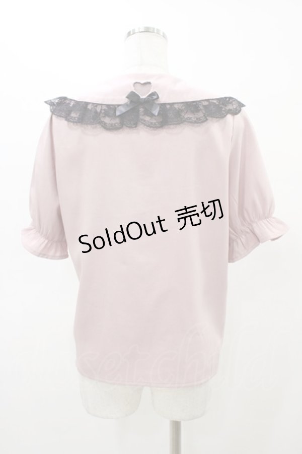 画像2: MA*RS / ハートあき配色レースブラウス Free ピンク H-26-03-07-1064-EL-BL-NS-ZH (2)