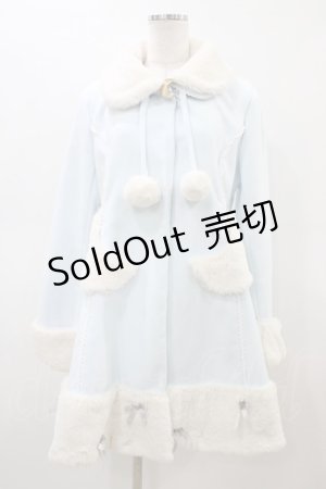 画像: DearMyLove / お月様ブローチコート LL サックス H-26-03-07-1066-EL-CO-NS-ZH