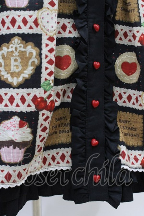 画像5: BABY,THE STARS SHINE BRIGHT / La Patisserie〜Mon peche mignon〜柄ワンピース Free ブラック H-26-03-07-1017-BA-OP-NS-ZH (5)