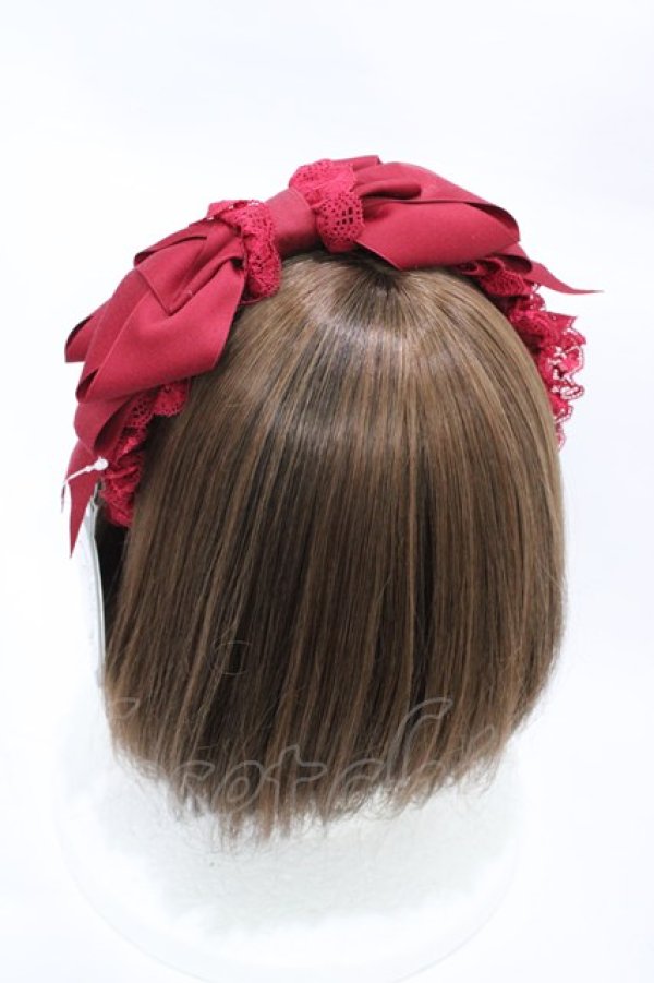 画像2: Snowdrop to Saint Maria（海外ロリータブランド） / リボンカチューシャ  レッド H-26-03-07-1003-LO-AC-NS-ZH (2)