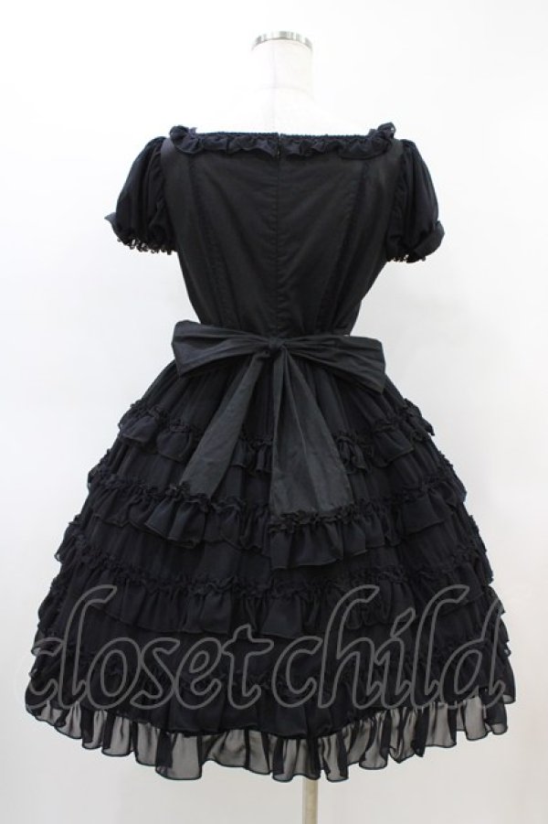 画像2: Angelic Pretty / ジョーゼットフリルシンフォニーワンピース Free ブラック H-26-03-07-1018-AP-OP-NS-ZH (2)